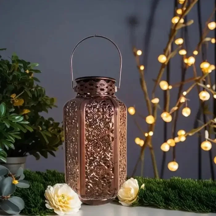 Lanterne Solaire Rétro en Fer – Éclairage Décoratif Extérieur